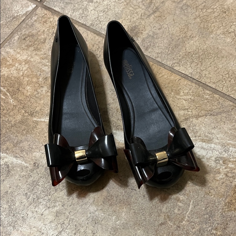 Stylish Black Bow Flats